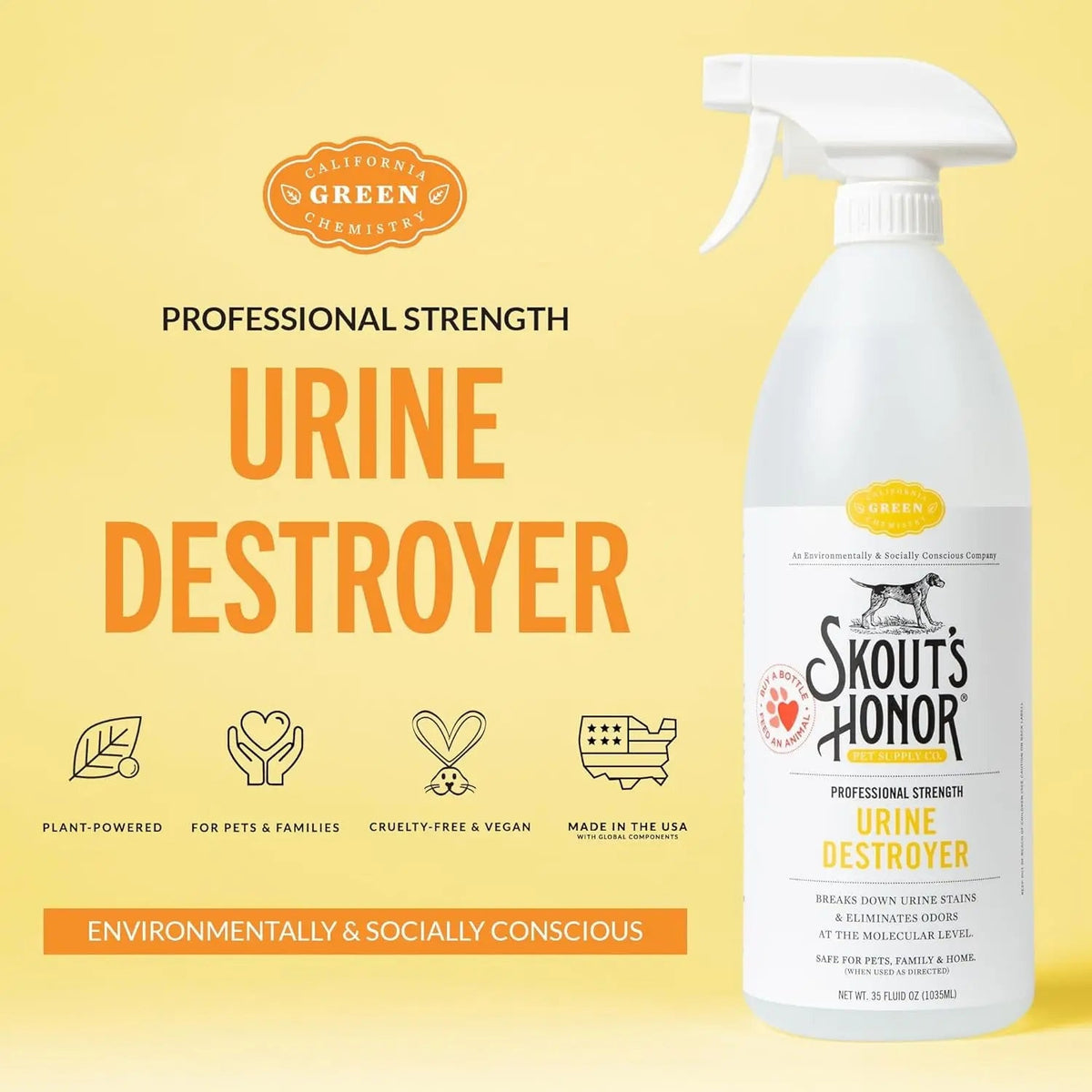 Skout's Honor Dog Urine Destroyer Carpet Cleaner 35oz Professional Strength