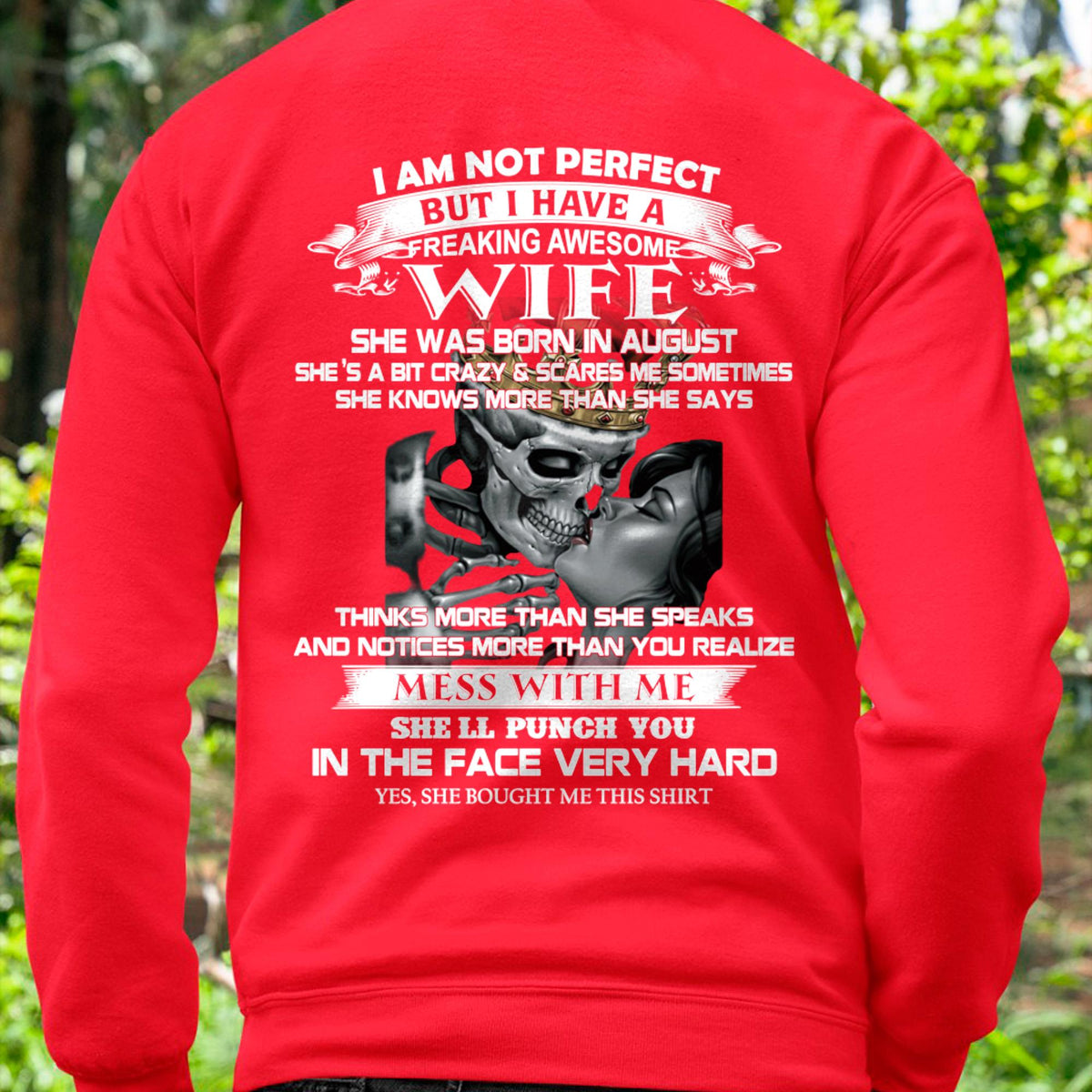 August - I Am Not Perfect But I Have A Freaking Awesome Wife - Gift For Husband From Wife - NGHL08 (SKU06-34-08)